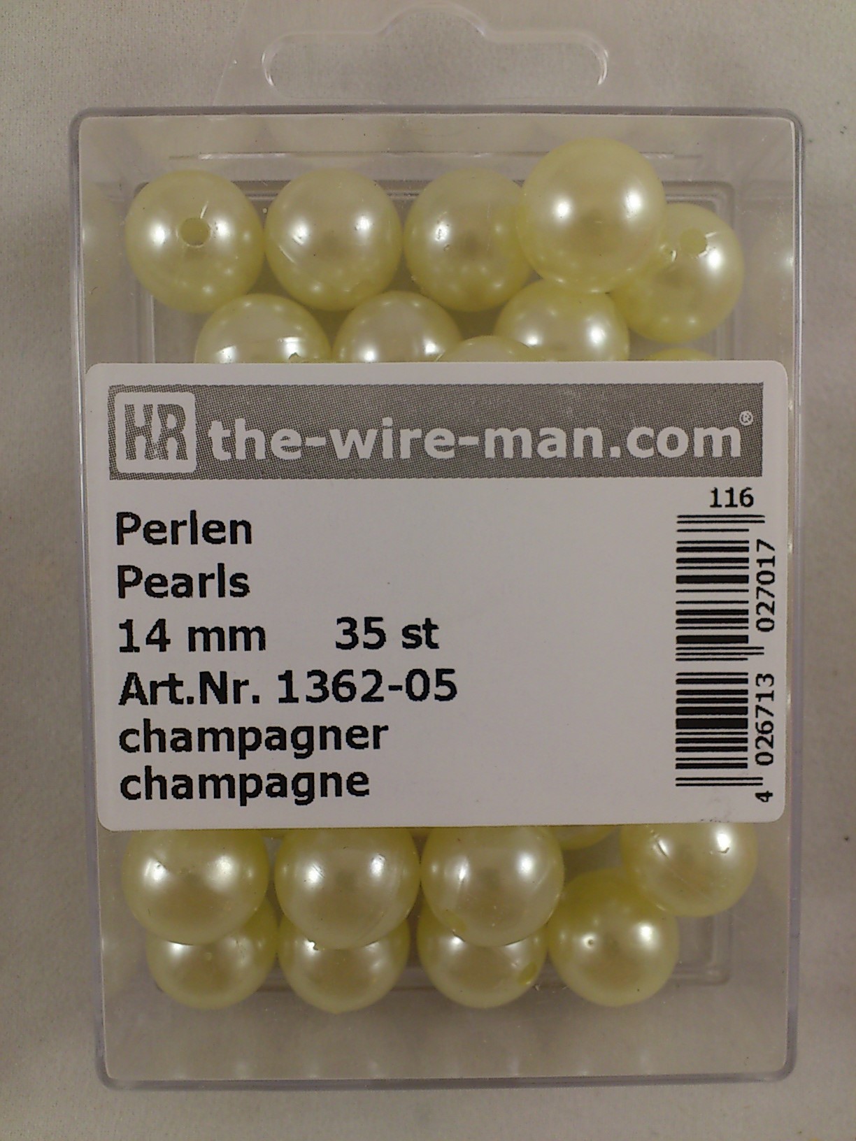 Perlen champagner 14 mm. 35 st.